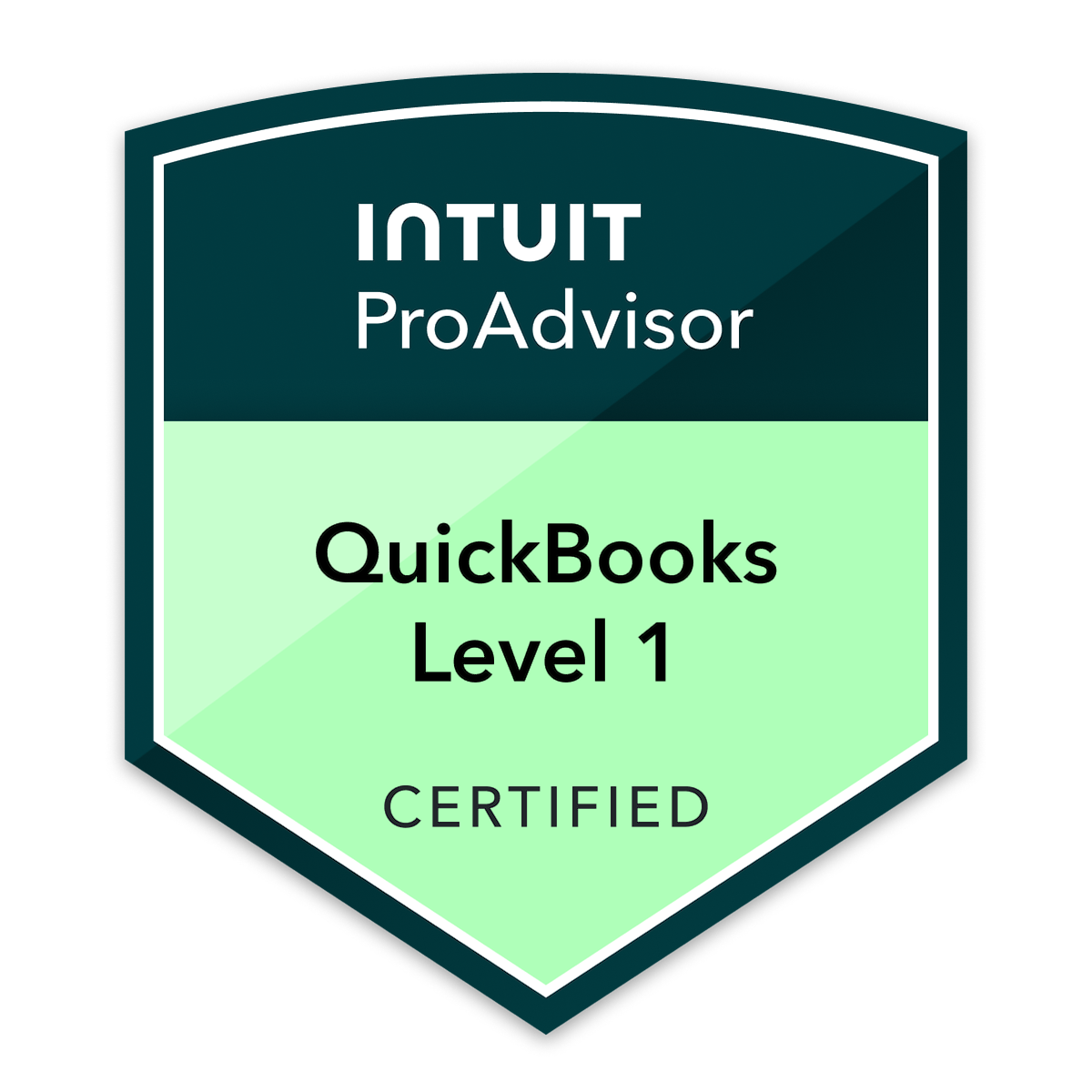QuickBooks Online Level 1 certification badge